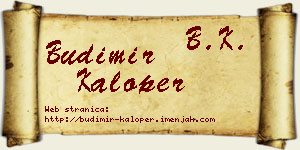 Budimir Kaloper vizit kartica